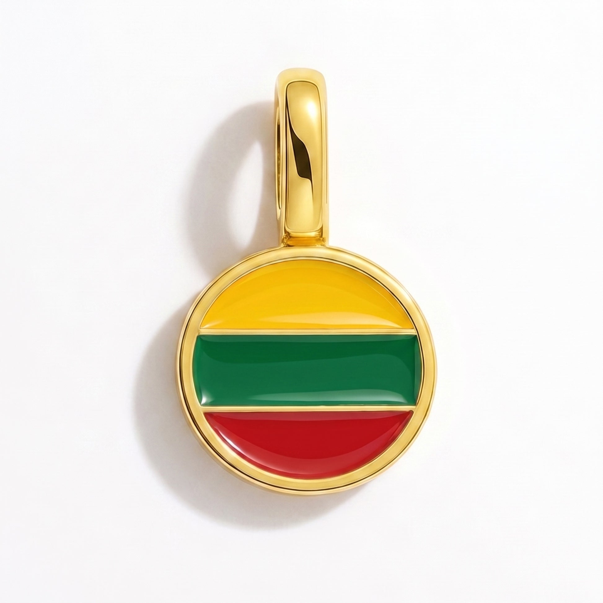 Flaggcharm Litauen – rund guld
