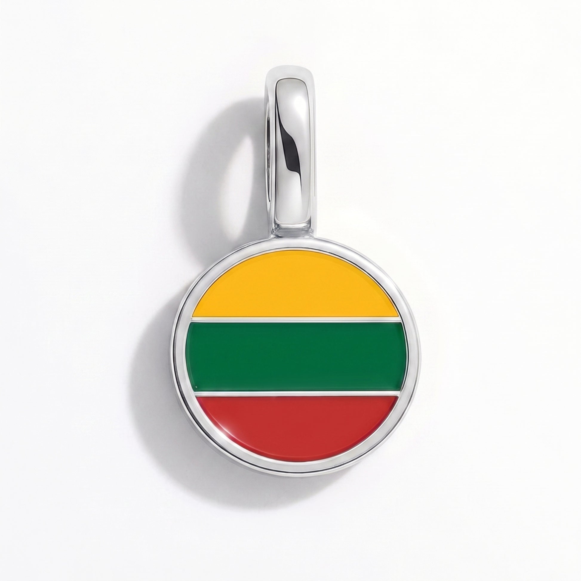 Flaggcharm Litauen – rund silver