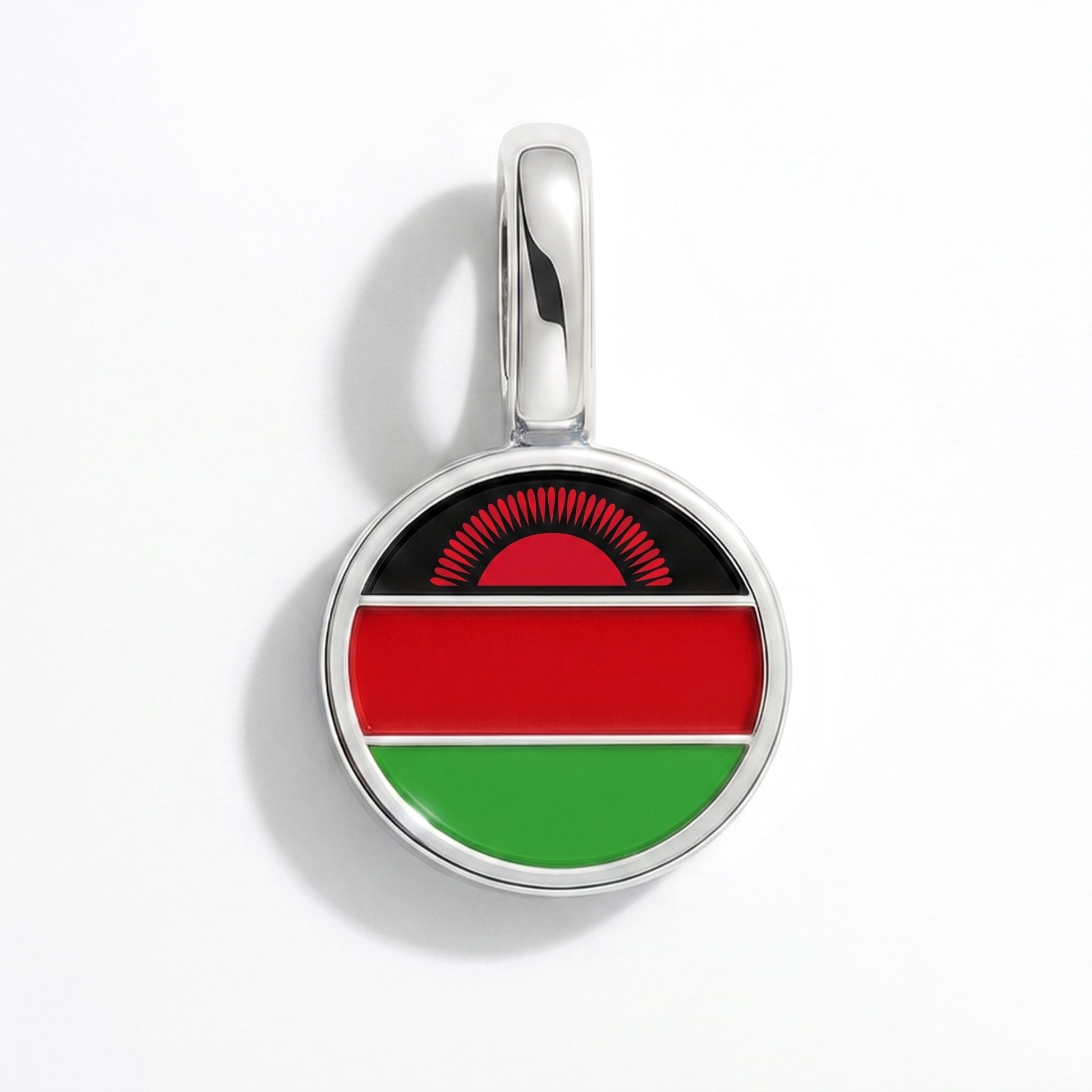 Flaggcharm Malawi – rund silver