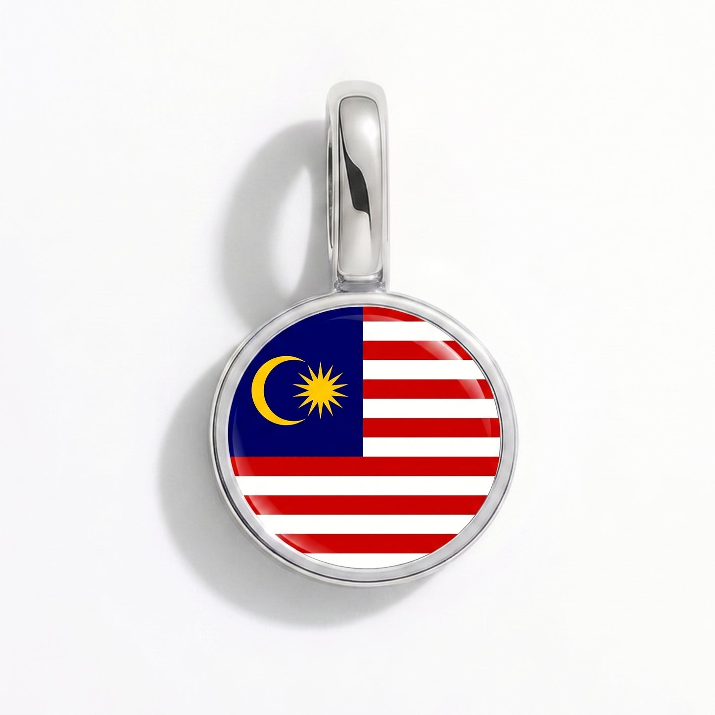 Flaggcharm Malaysia – rund silver