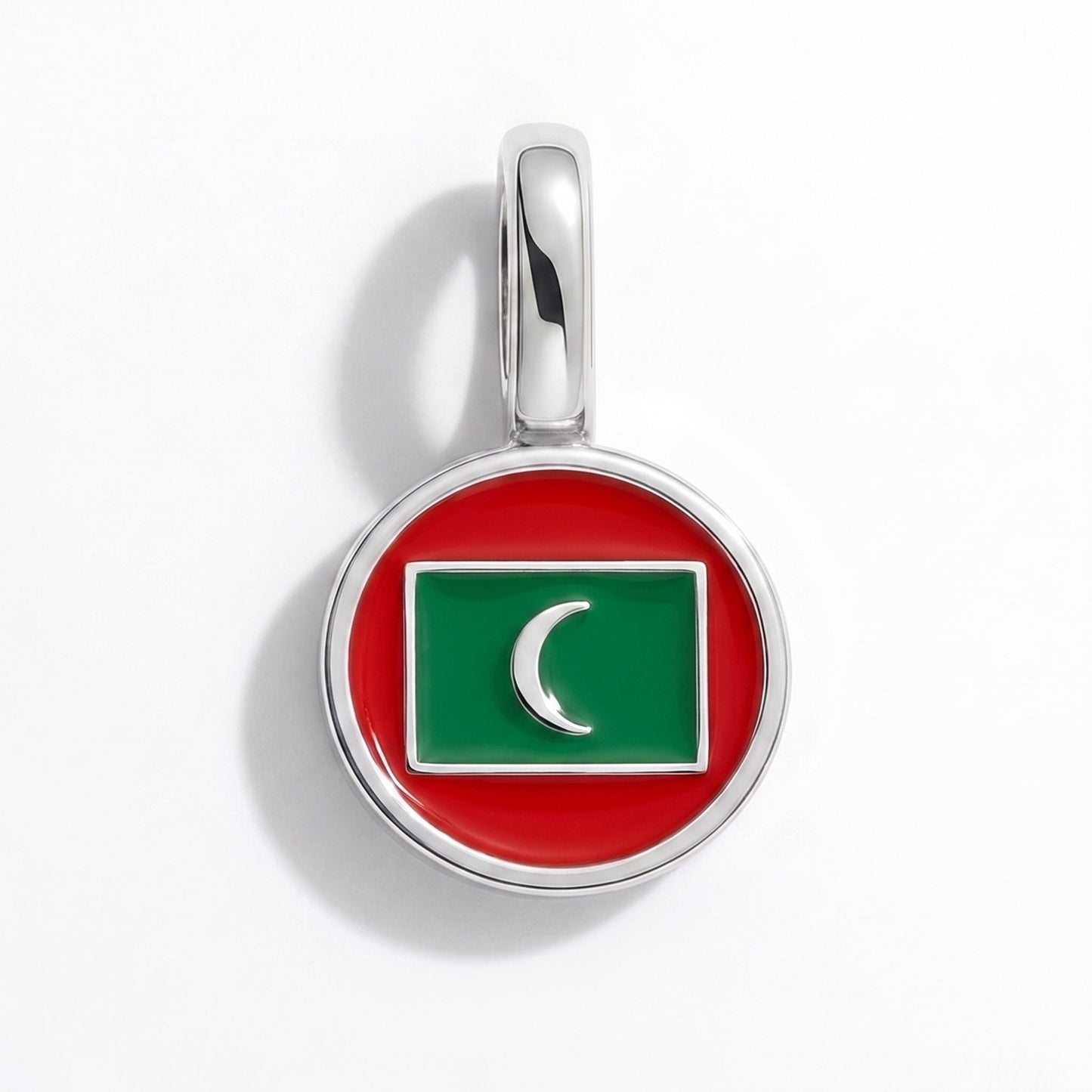 Flaggcharm Maldiverna – rektangulär silver