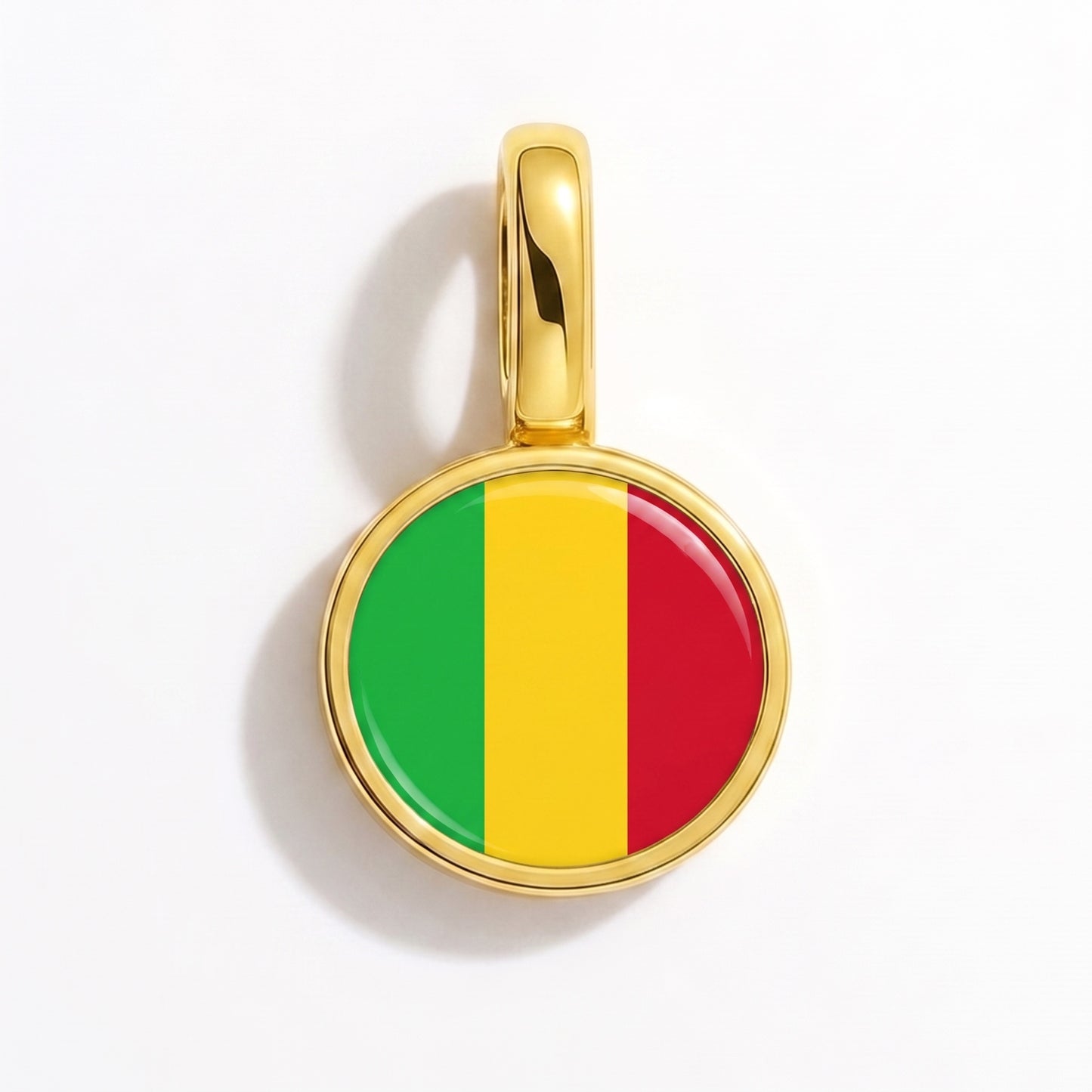 Flaggcharm Mali – rund guld