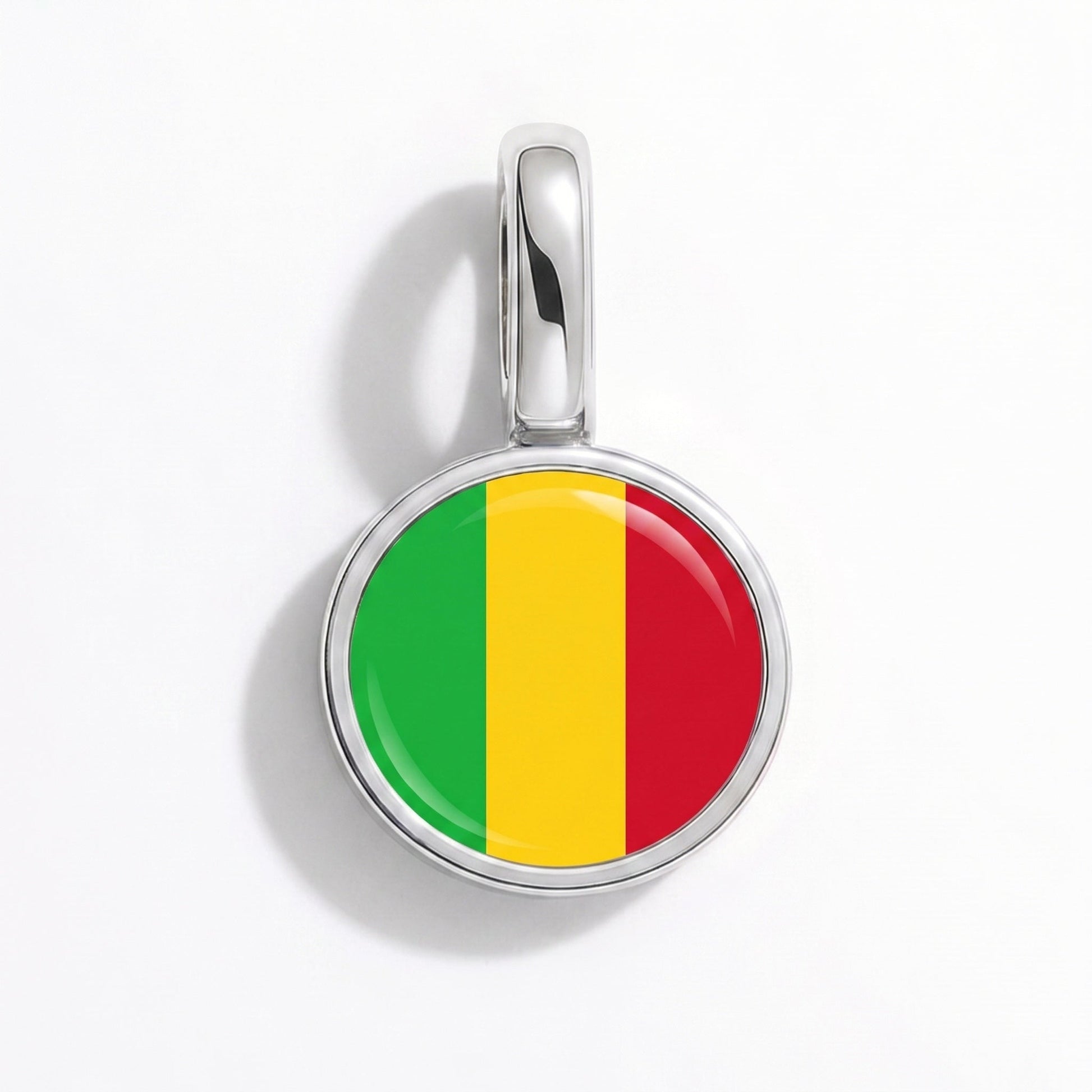 Flaggcharm Mali – rektangulär silver