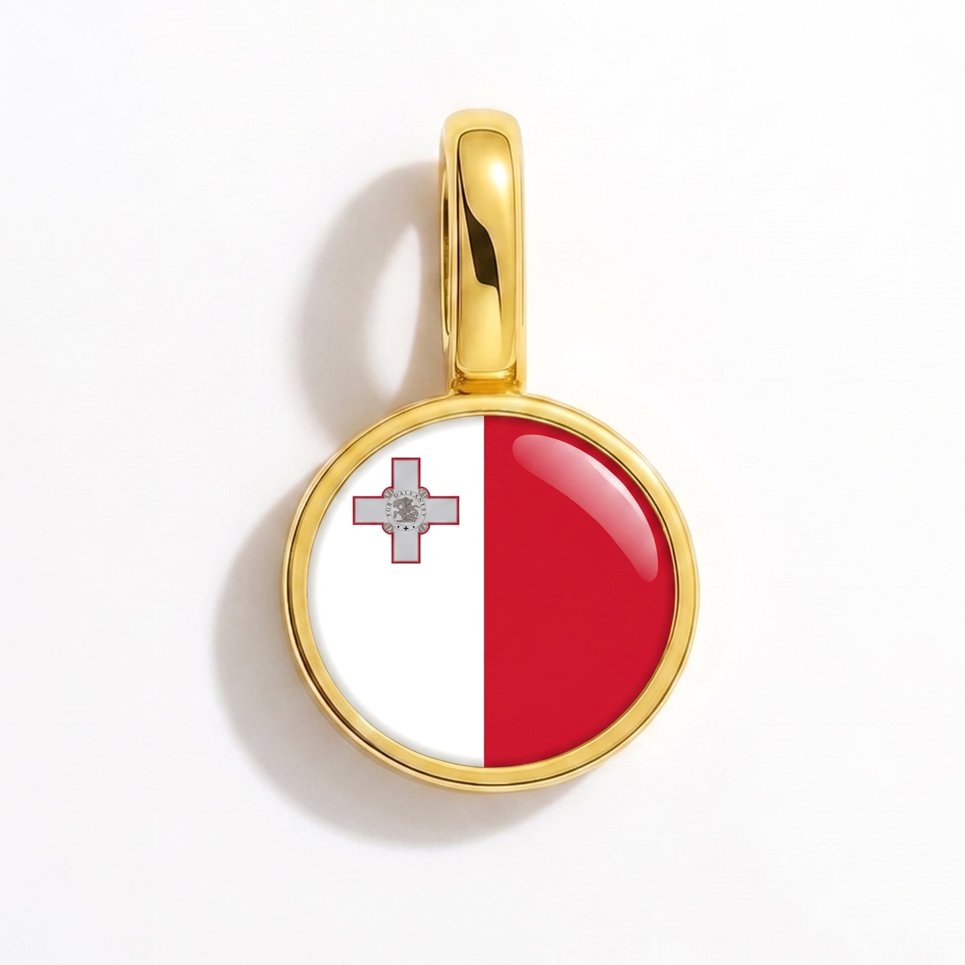 Flaggcharm Malta – rund guld