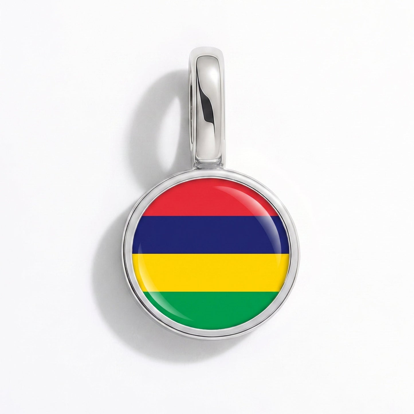 Flaggcharm Mauritius – rektangulär silver