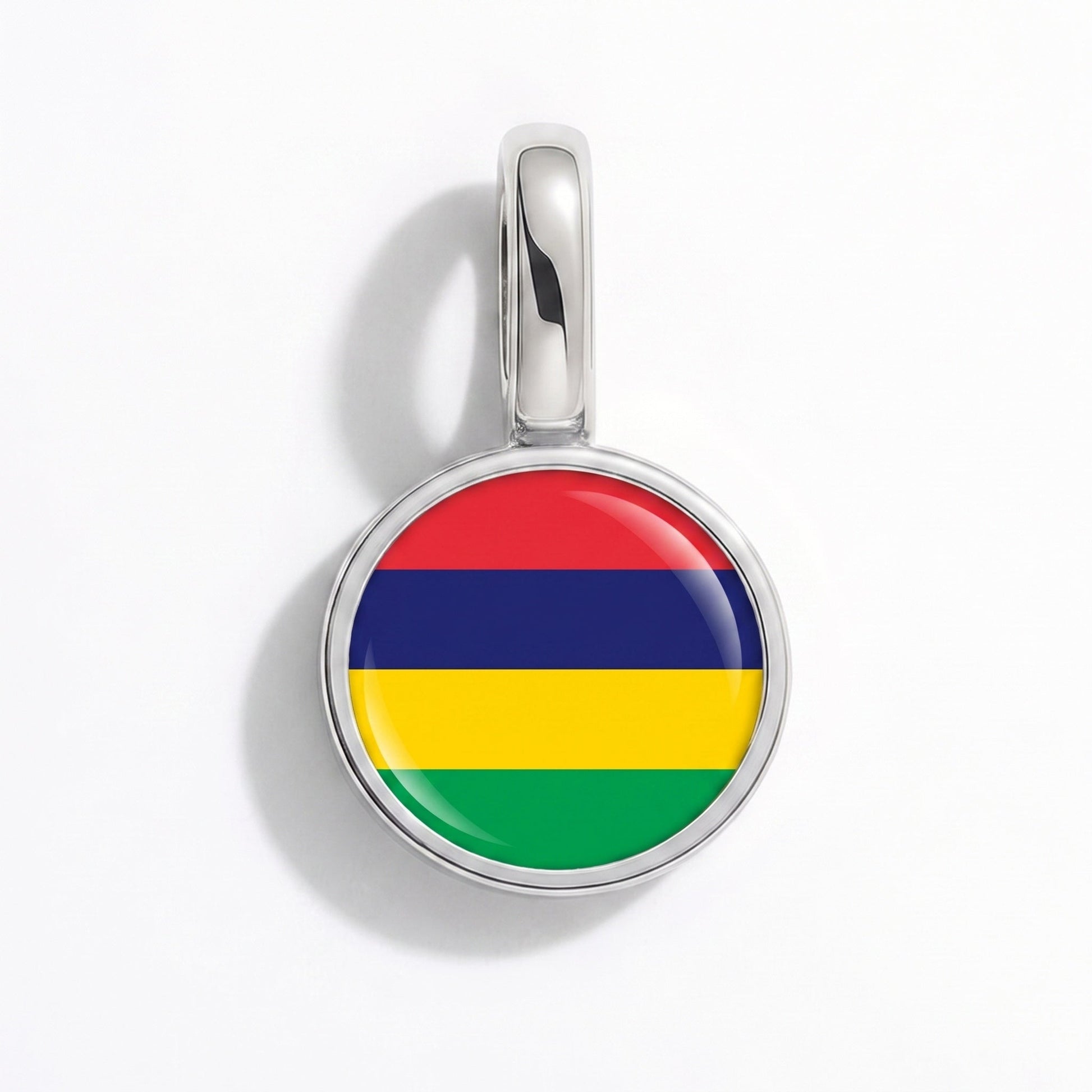 Flaggcharm Mauritius – rektangulär silver