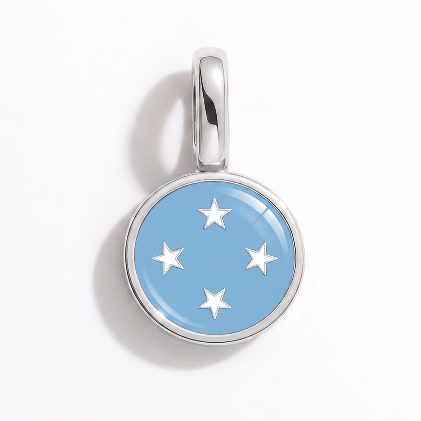 Flaggcharm Mikronesien – rund silver