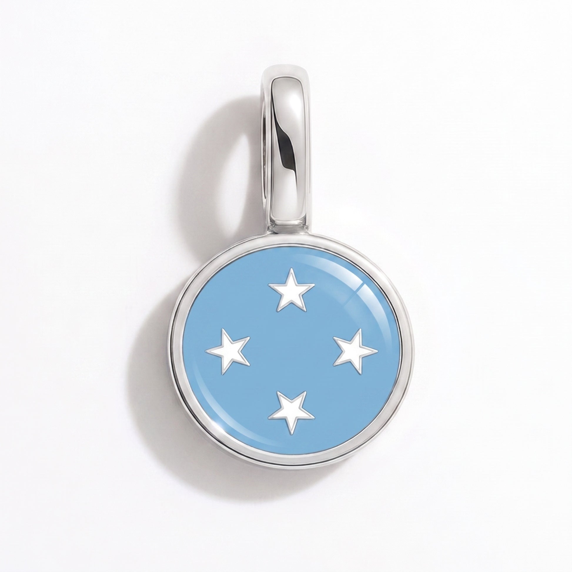Flaggcharm Mikronesien – rund silver