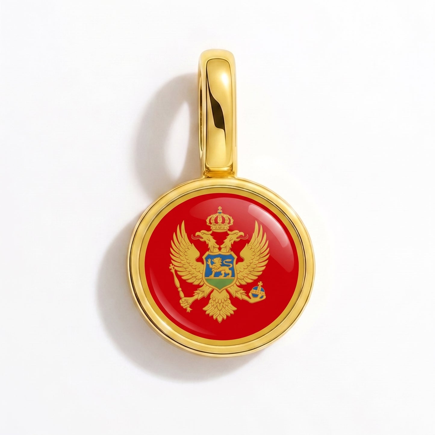 Flaggcharm Montenegro – rund guld