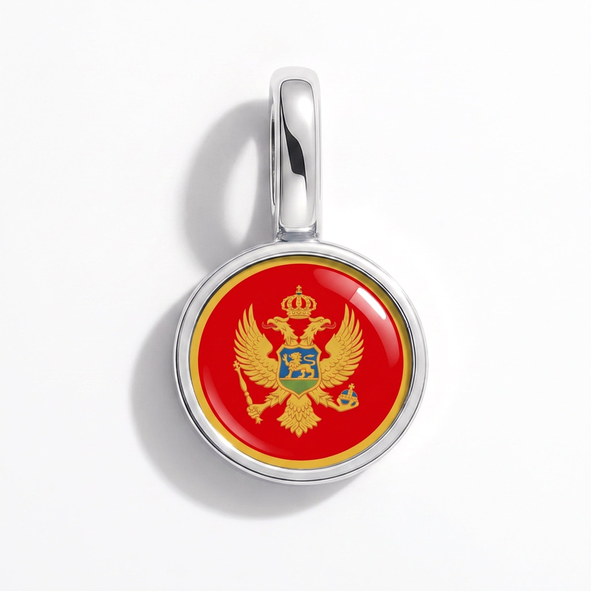 Flaggcharm Montenegro – rektangulär silver
