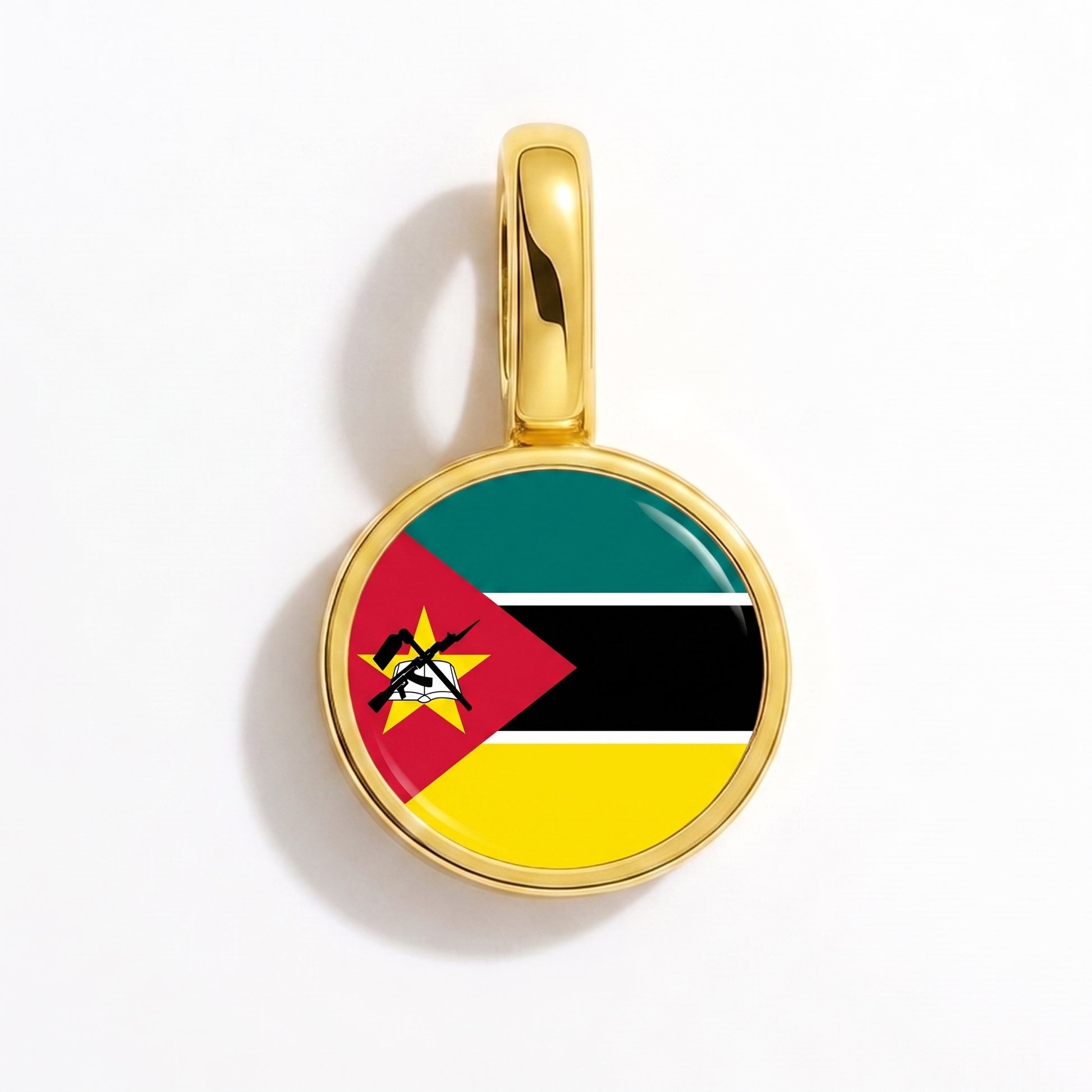 Flaggcharm Moçambique – rund guld