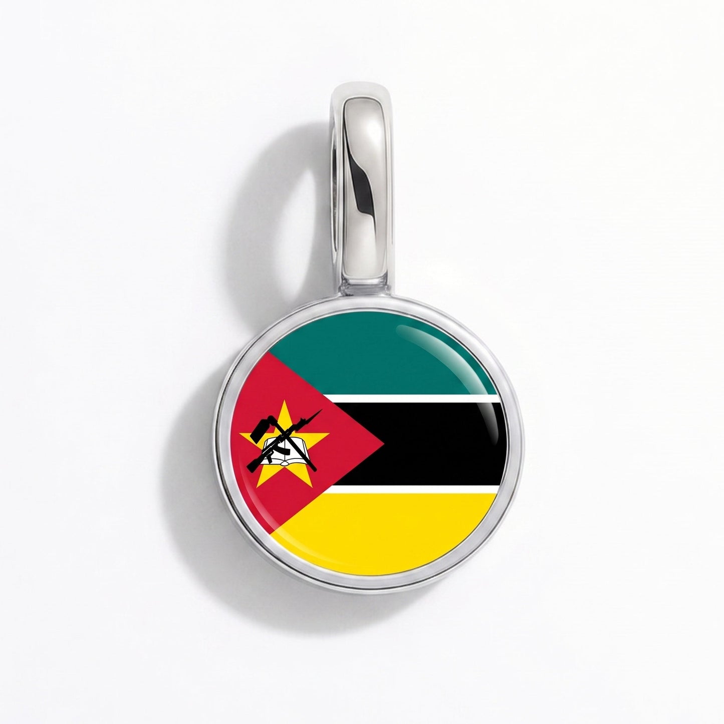 Flaggcharm Moçambique – rektangulär silver