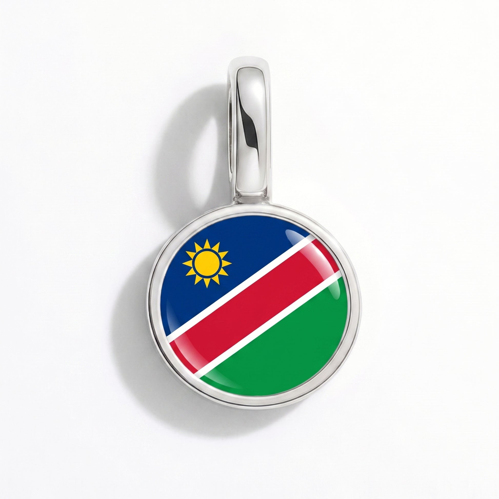 Flaggcharm Namibia – rund silver