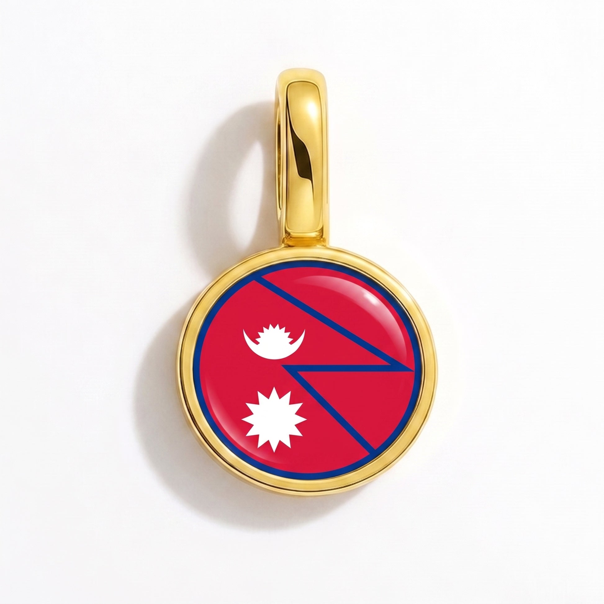 Flaggcharm Nepal – rund guld