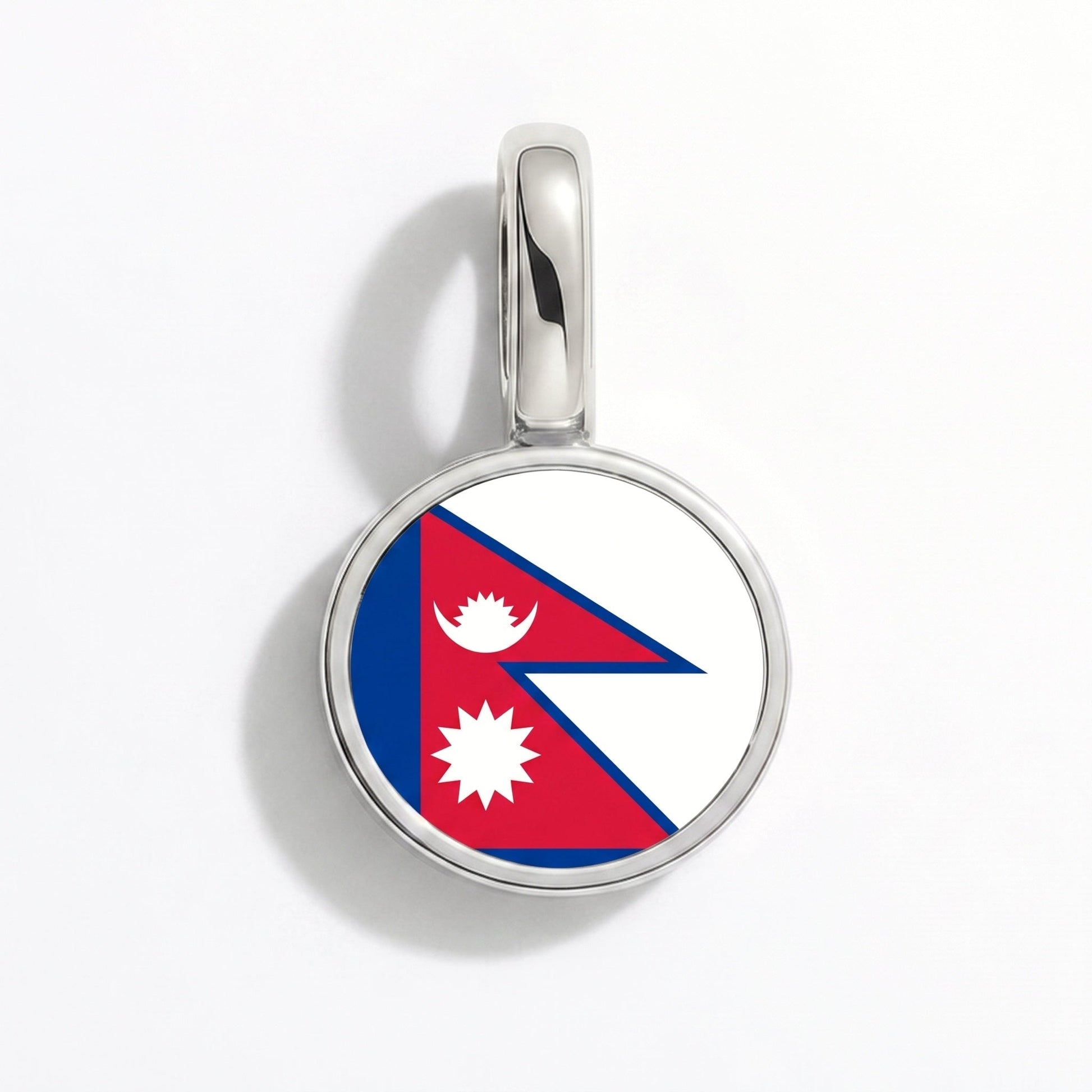 Flaggcharm Nepal – rektangulär silver