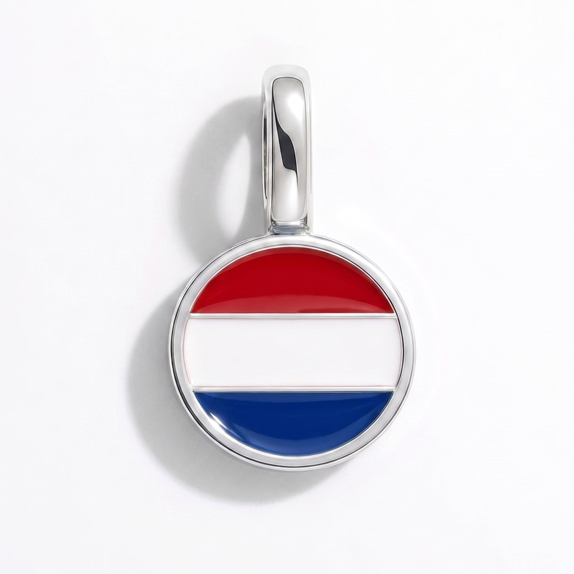 Flaggcharm Nederländerna – rektangulär silver