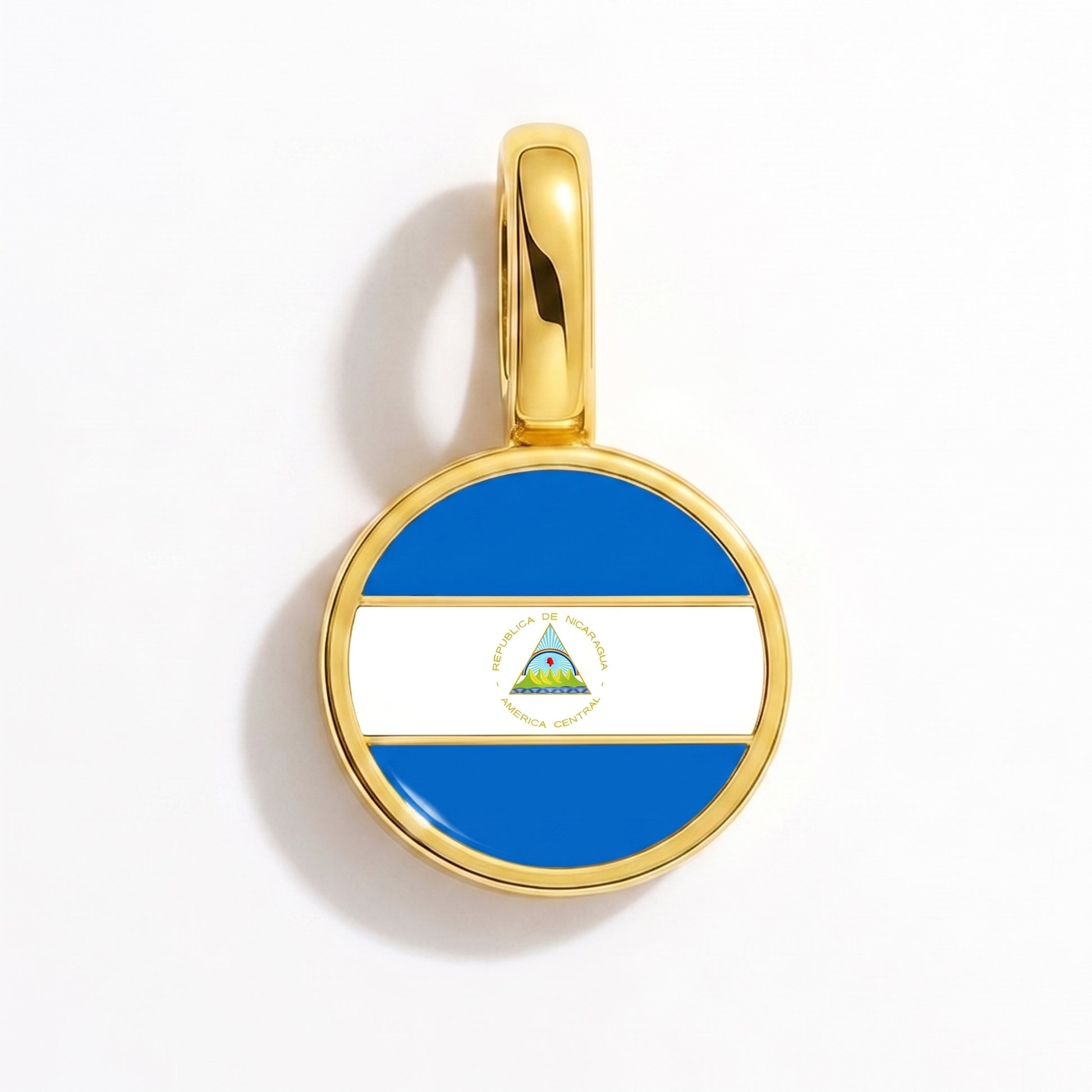 Flaggcharm Nicaragua – rund guld