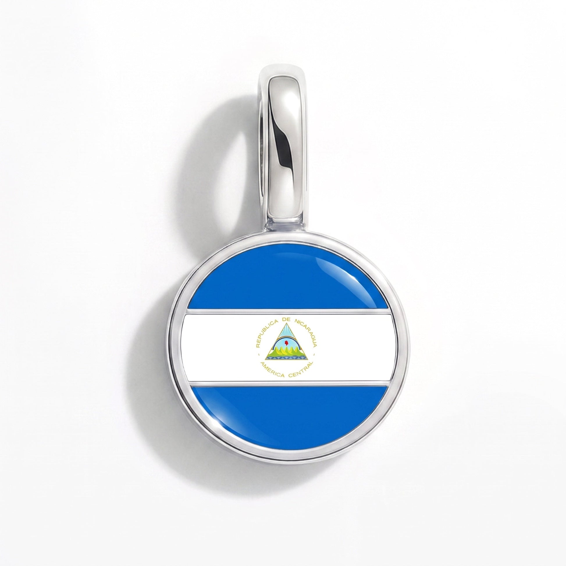 Flaggcharm Nicaragua – rektangulär silver