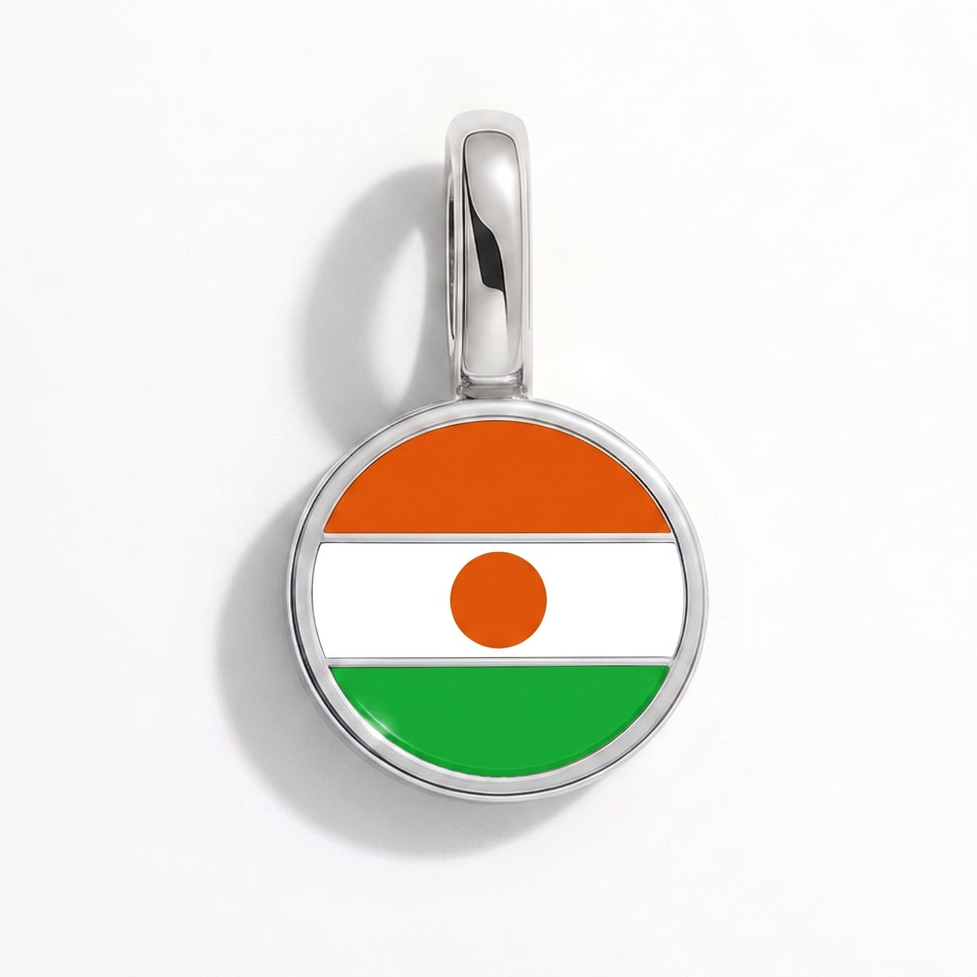 Flaggcharm Niger – rektangulär silver