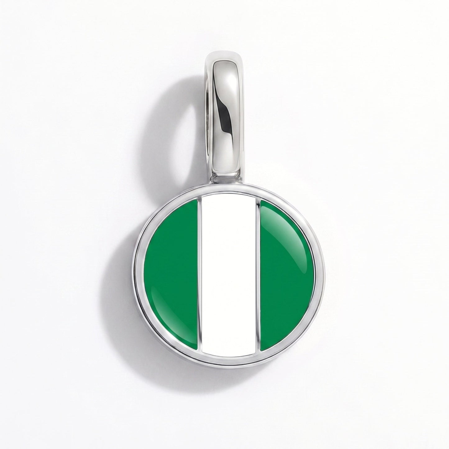 Flaggcharm Nigeria – rektangulär silver