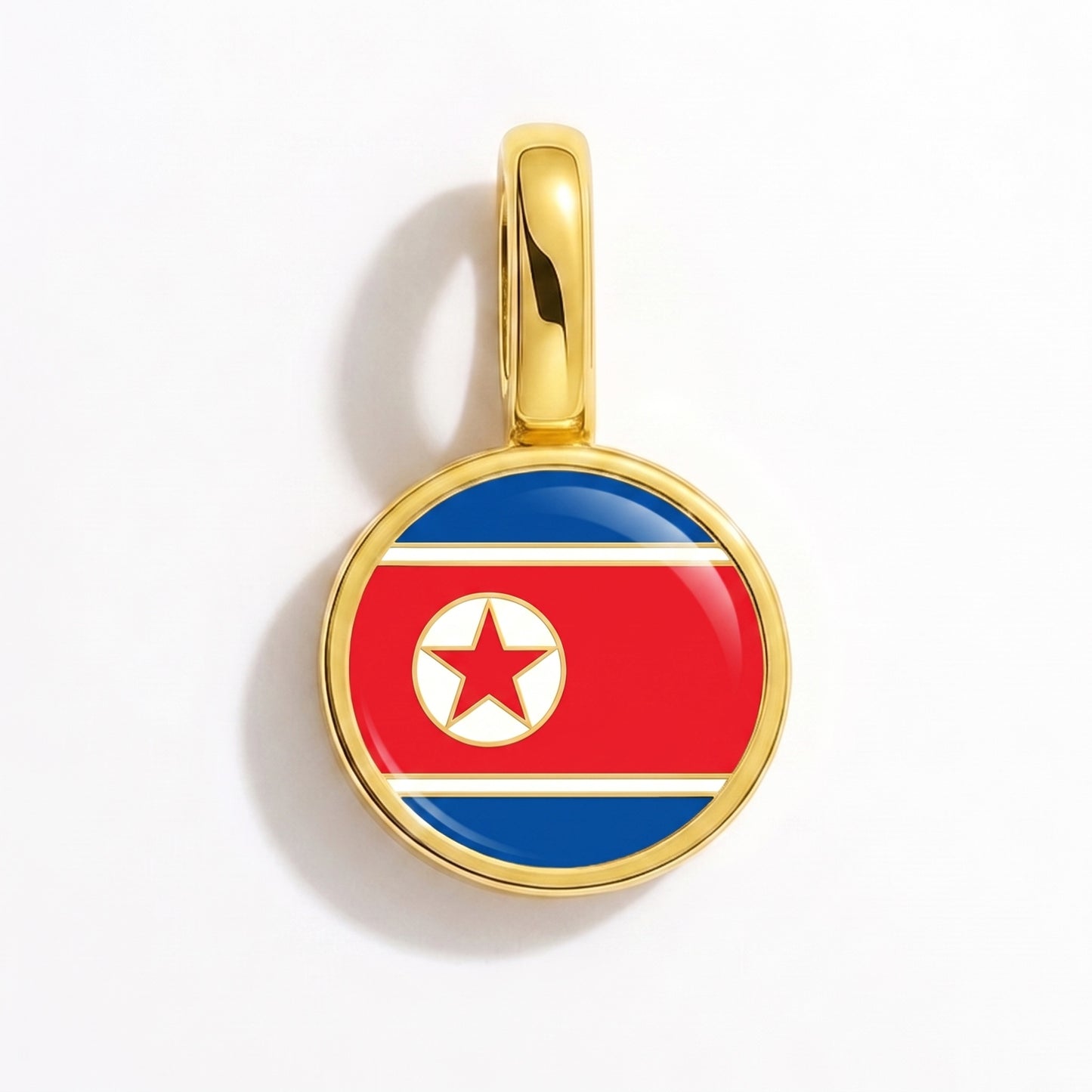 Flaggcharm Nordkorea – rund guld