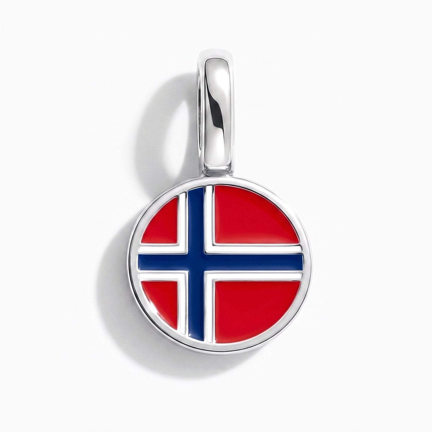 Flaggcharm Norge – rektangulär silver