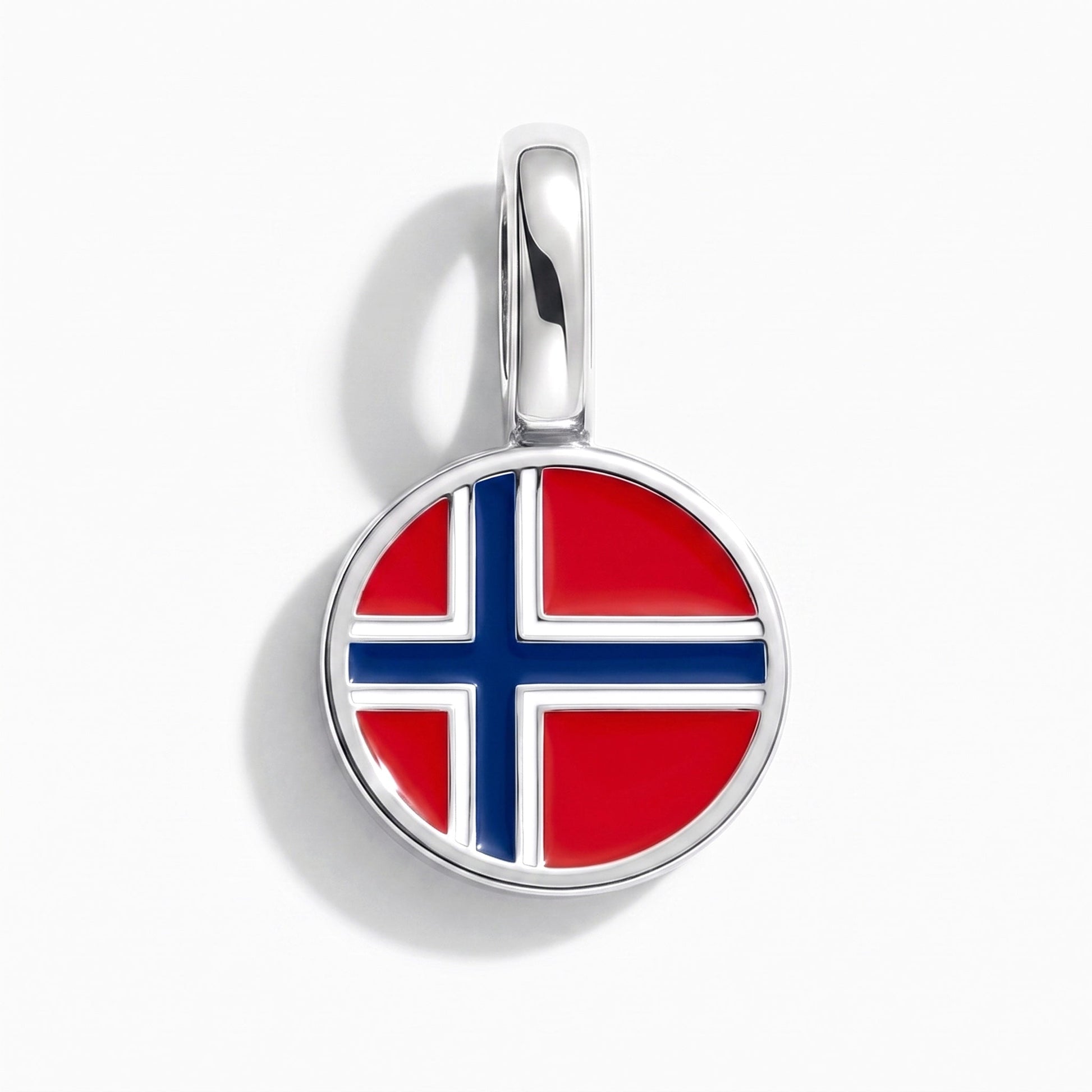 Flaggcharm Norge – rektangulär silver