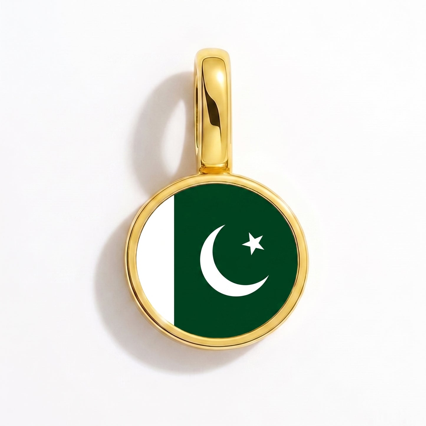 Flaggcharm Pakistan – rund guld