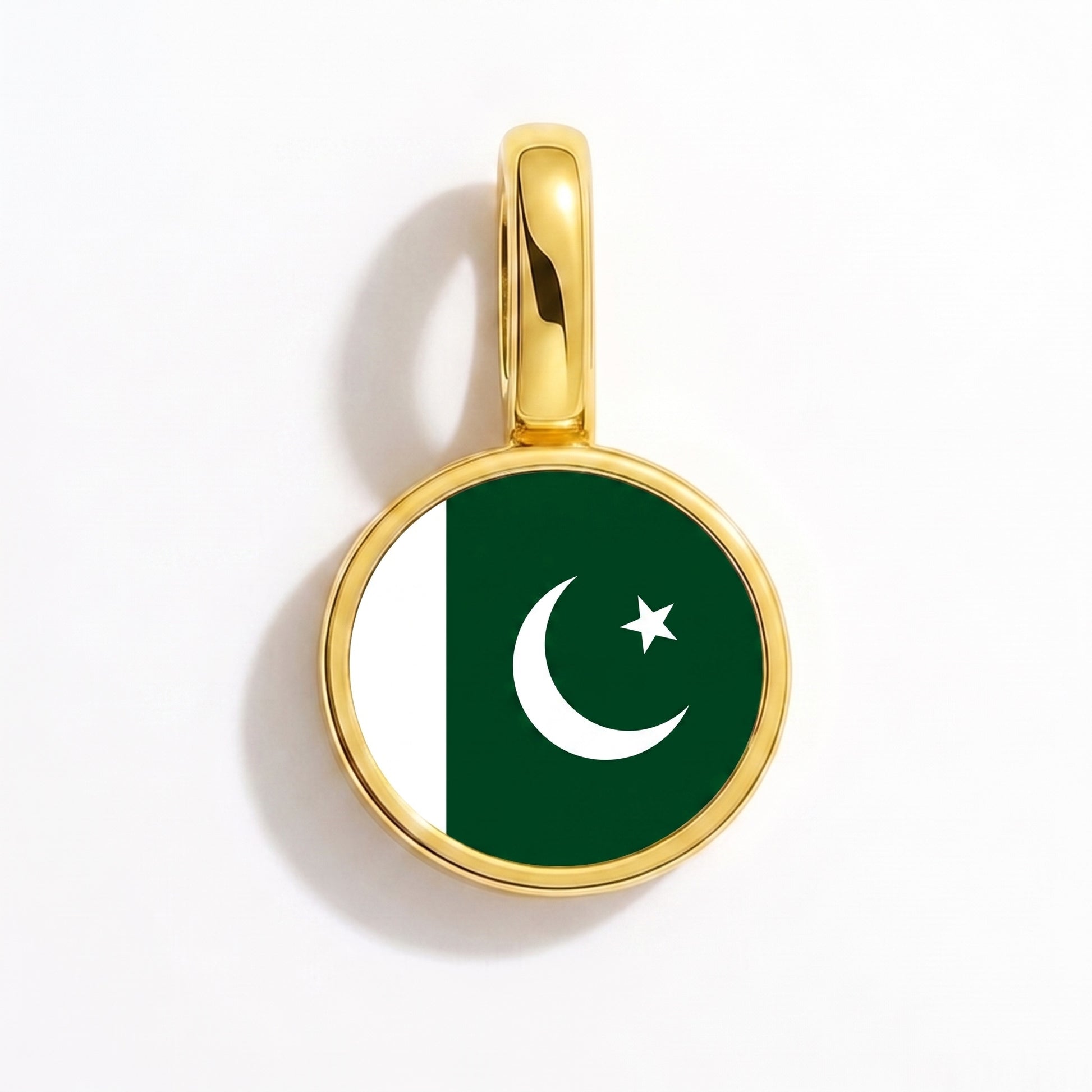 Flaggcharm Pakistan – rund guld