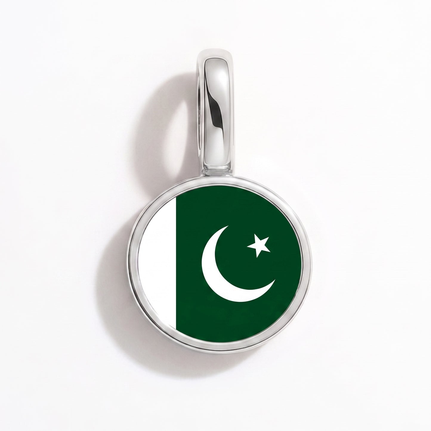 Flaggcharm Pakistan – rund silver