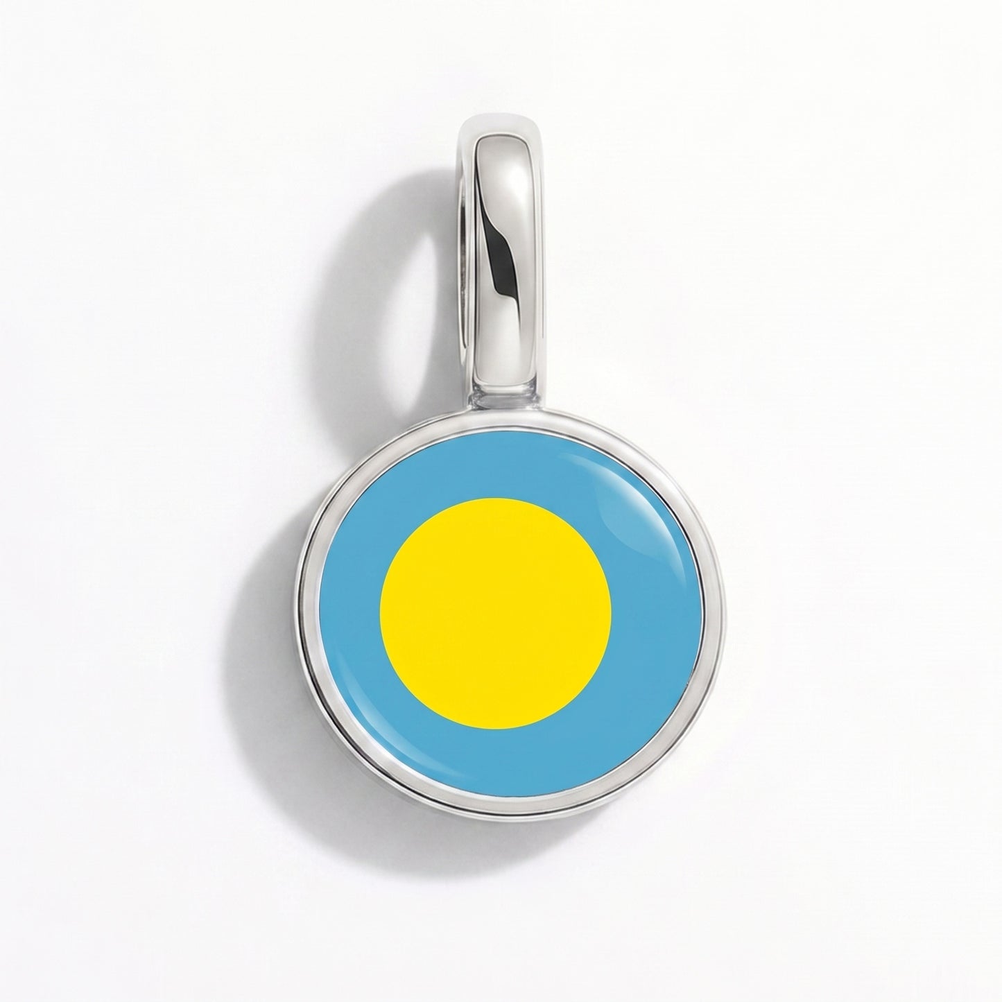 Flaggcharm Palau – rund silver