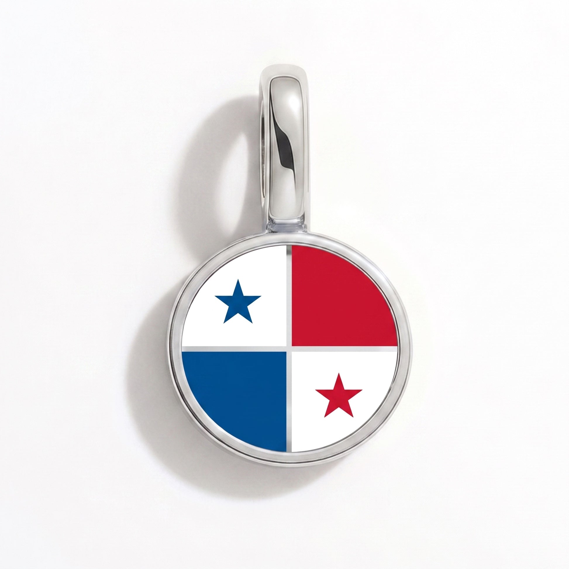 Flaggcharm Panama – rund silver