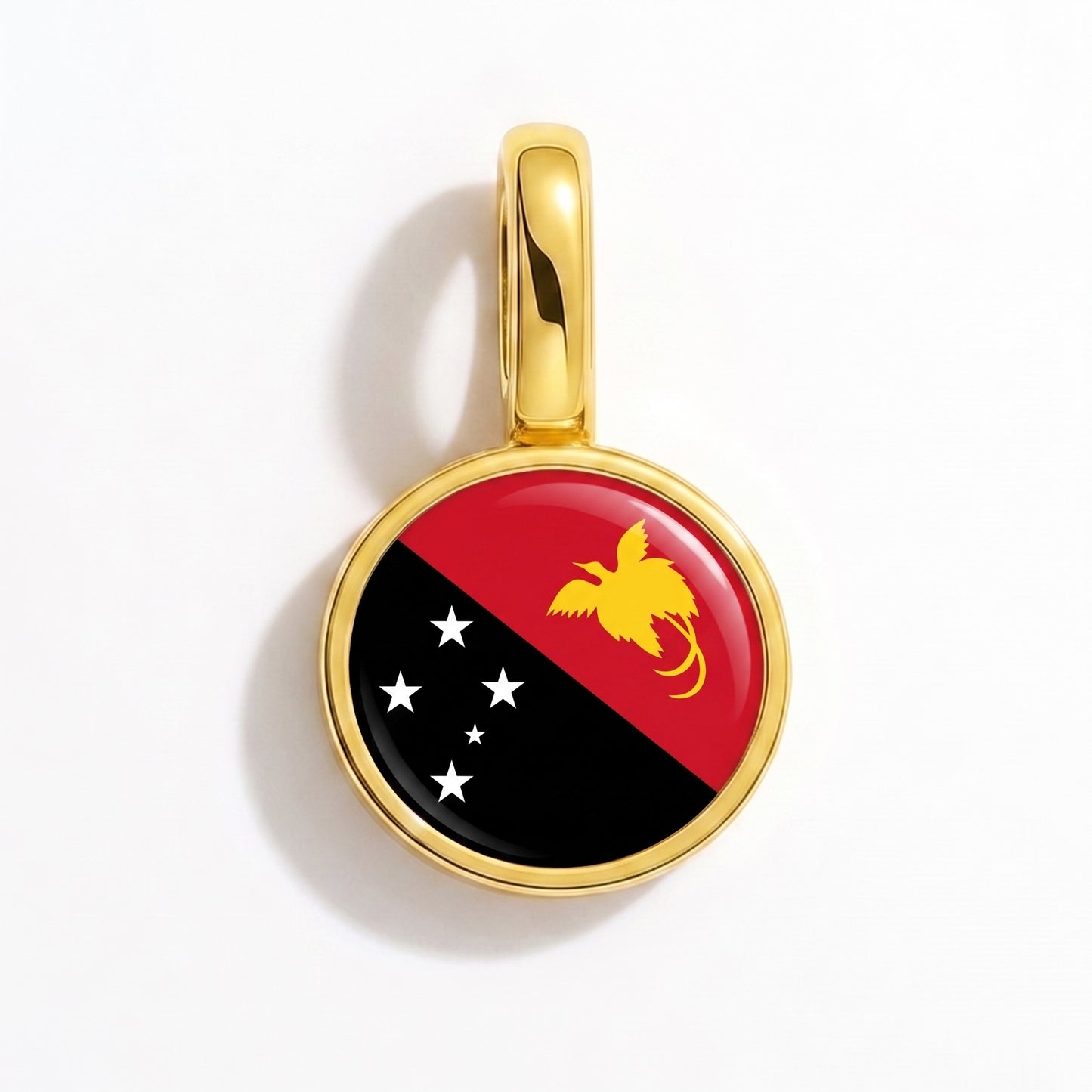 Flaggcharm Papua Nya Guinea – rund guld