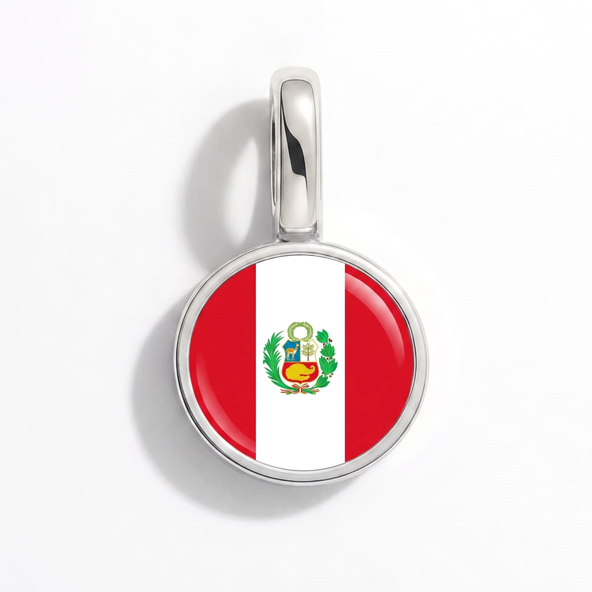 Flaggcharm Peru – rektangulär silver