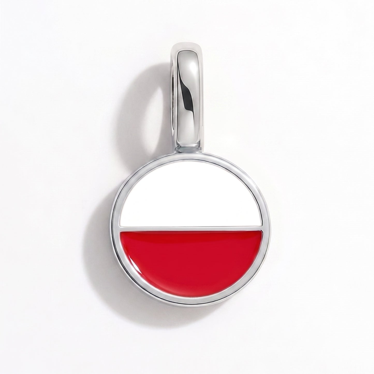 Flaggcharm Polen – rund silver