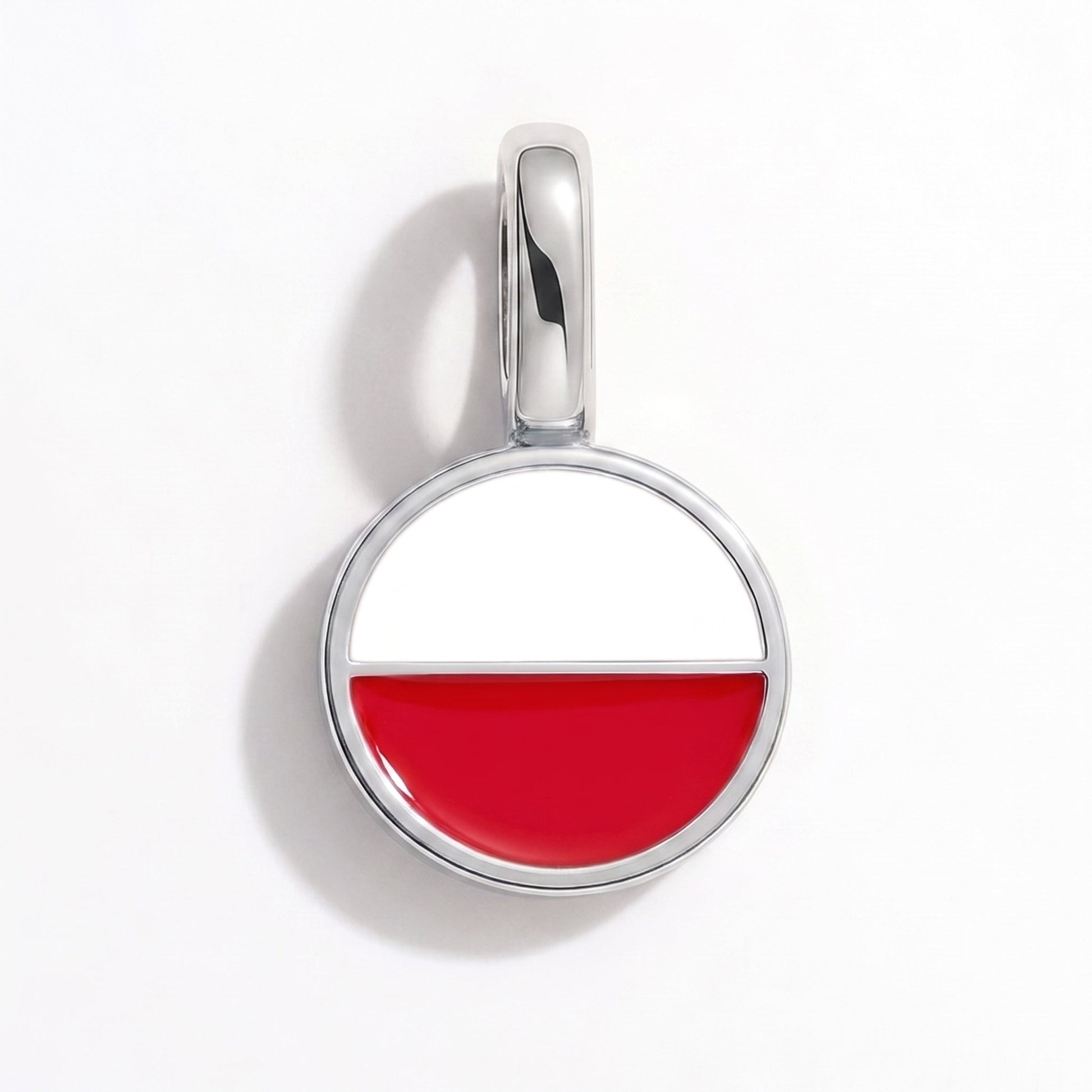 Flaggcharm Polen – rektangulär silver