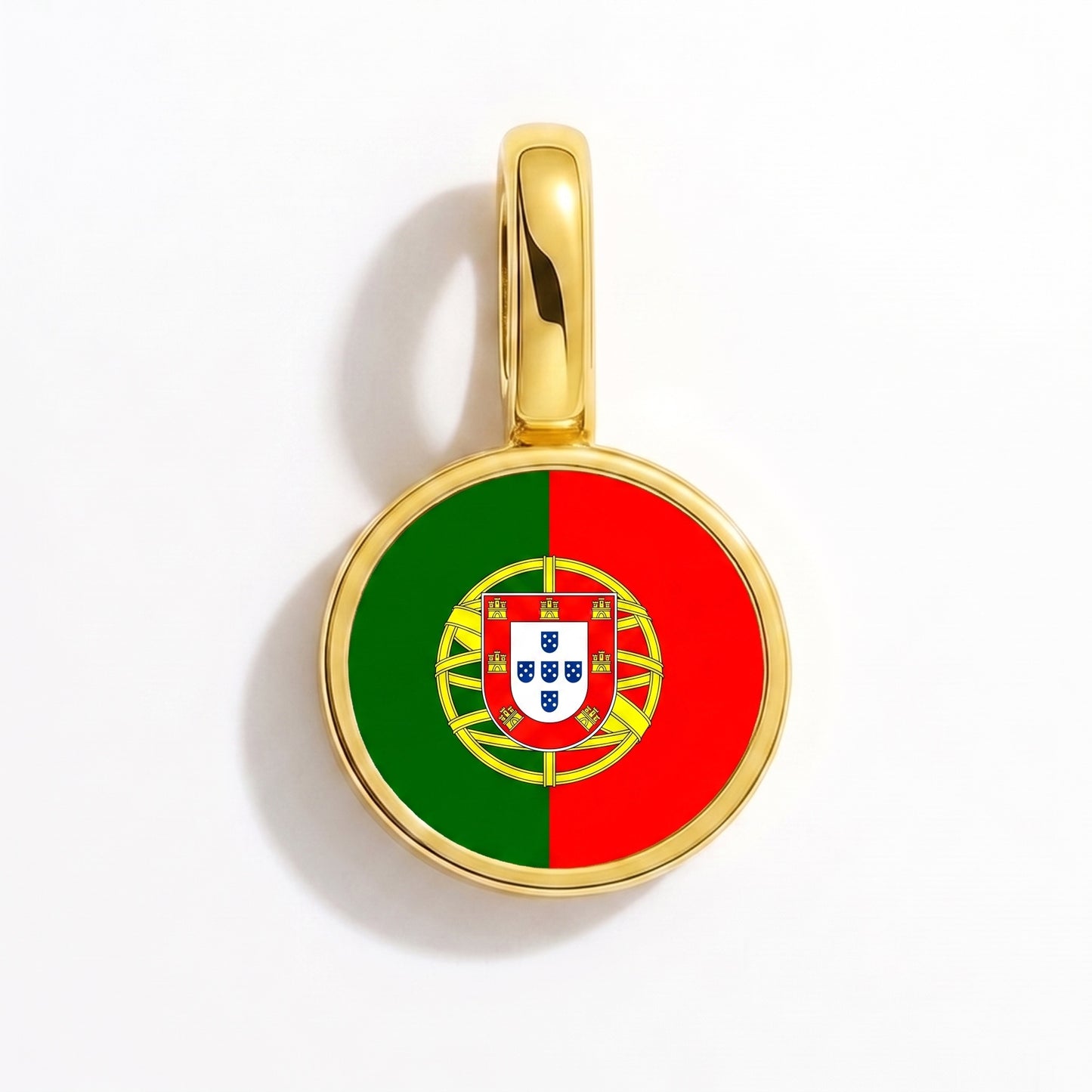 Flaggcharm Portugal – rund guld