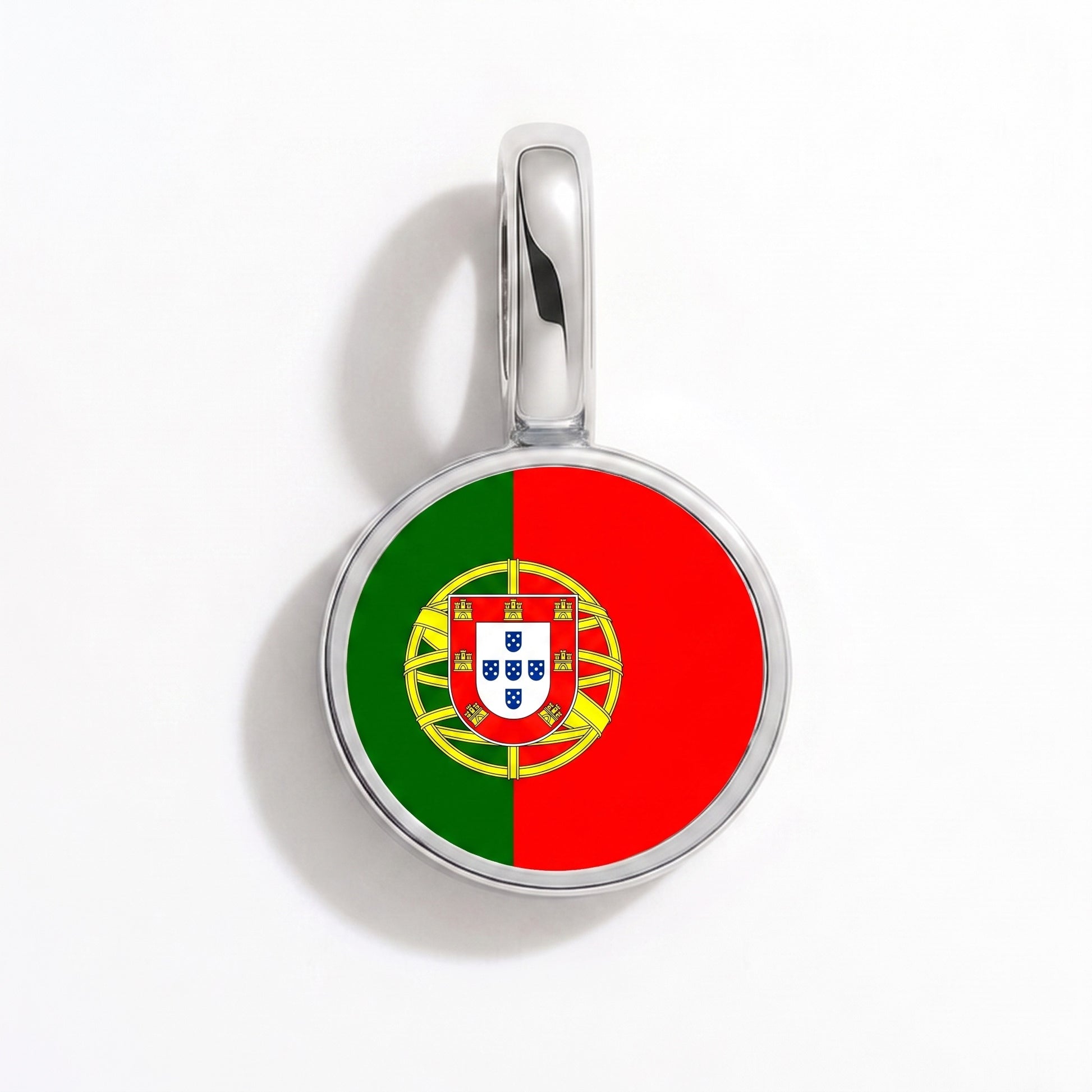 Flaggcharm Portugal – rund silver