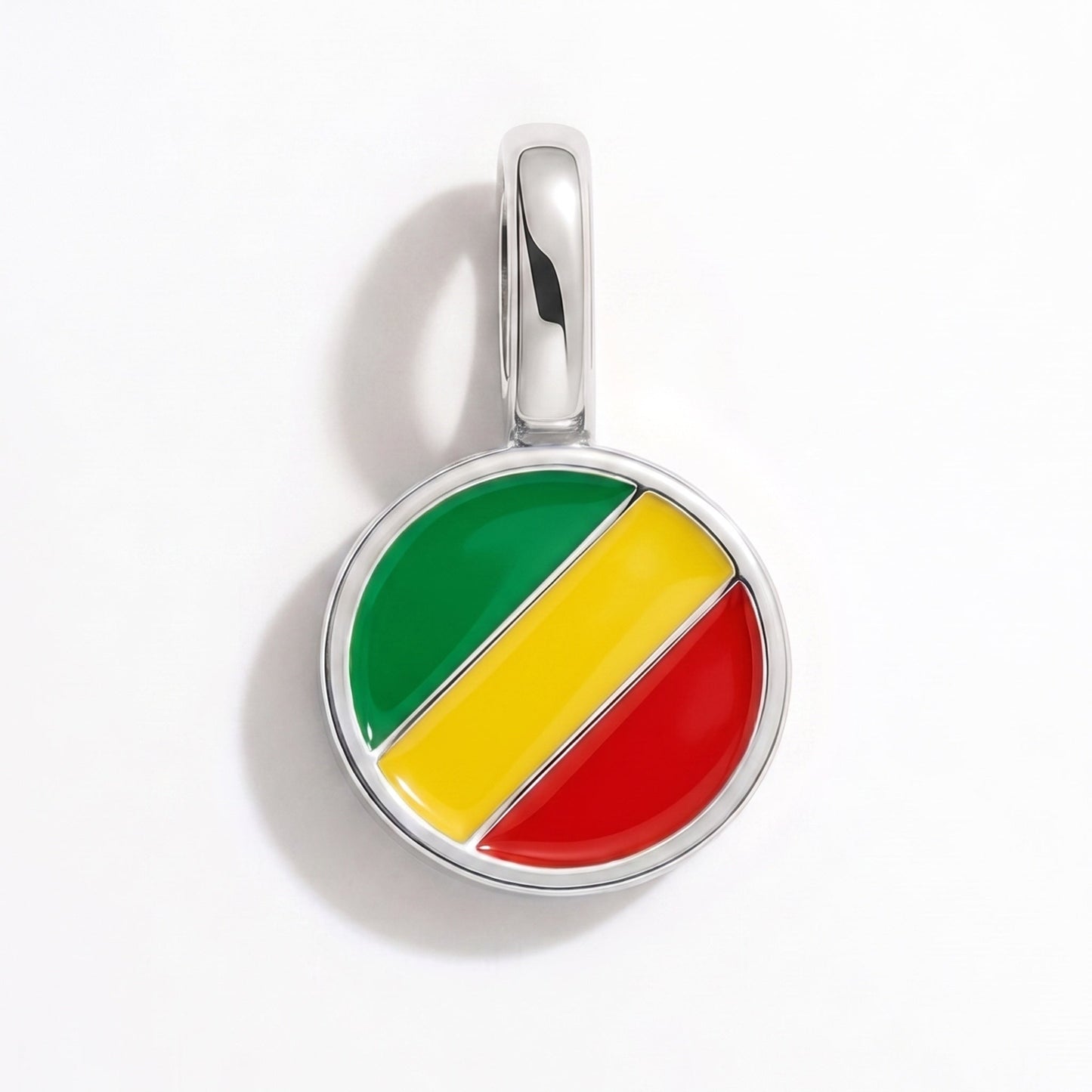 Flaggcharm Republiken Kongo – rektangulär silver