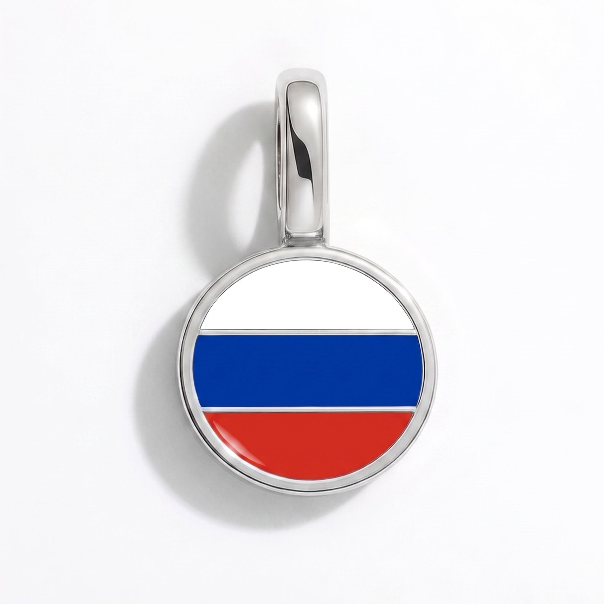 Flaggcharm Ryssland – rund silver