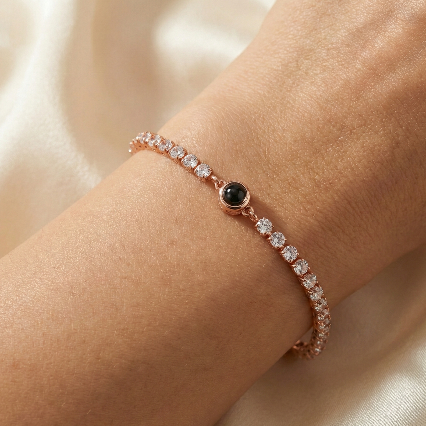 Foto armband med ditt eget foto - Tennis Zirconia
