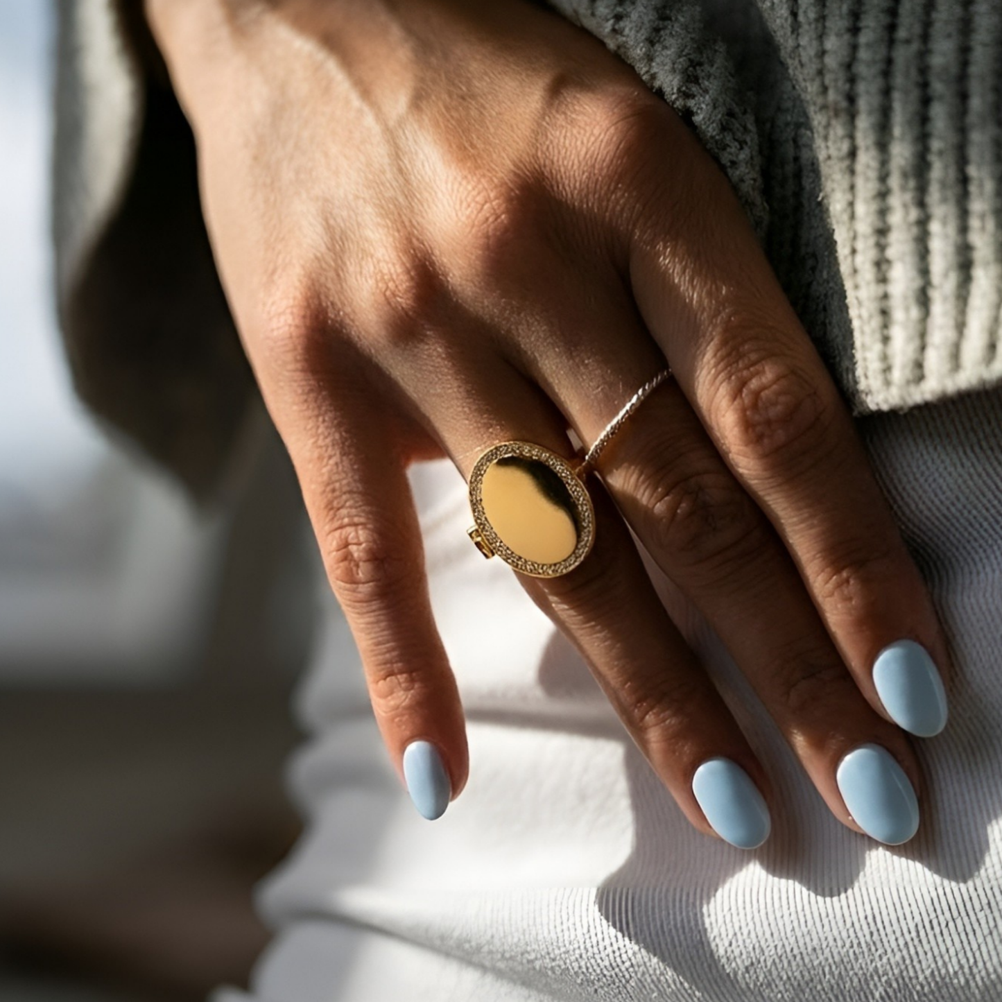 Medallion ring med foto - Oval