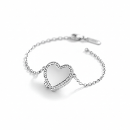 Medallion armband med foto - Hjärta