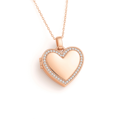 Medallion halsband med foto - Hjärta