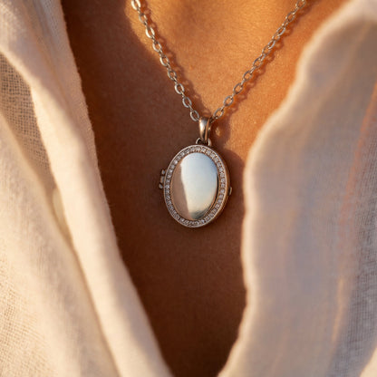 Medallion halsband med foto - Oval
