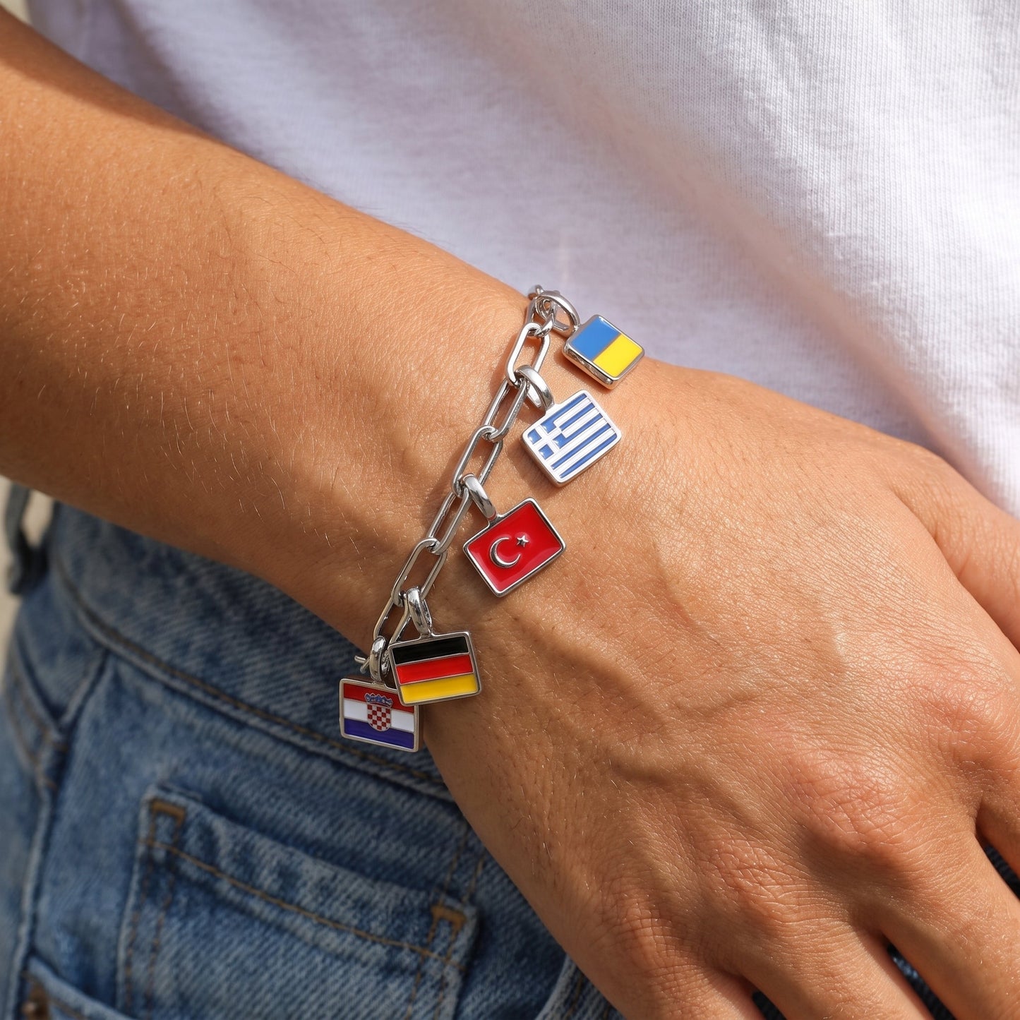 Armband med Landscharms – Silver