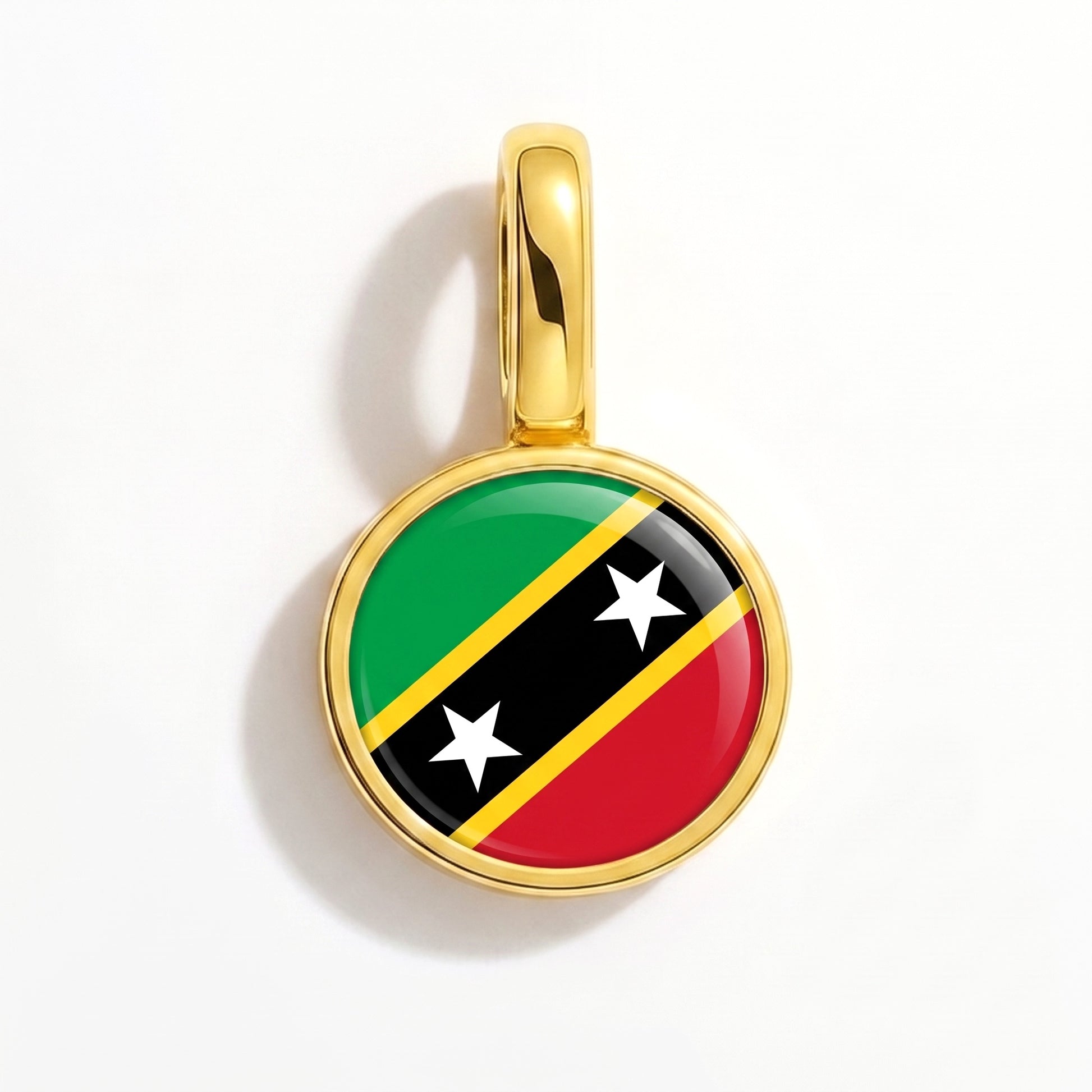 Flaggcharm Saint Kitts och Nevis – rund guld