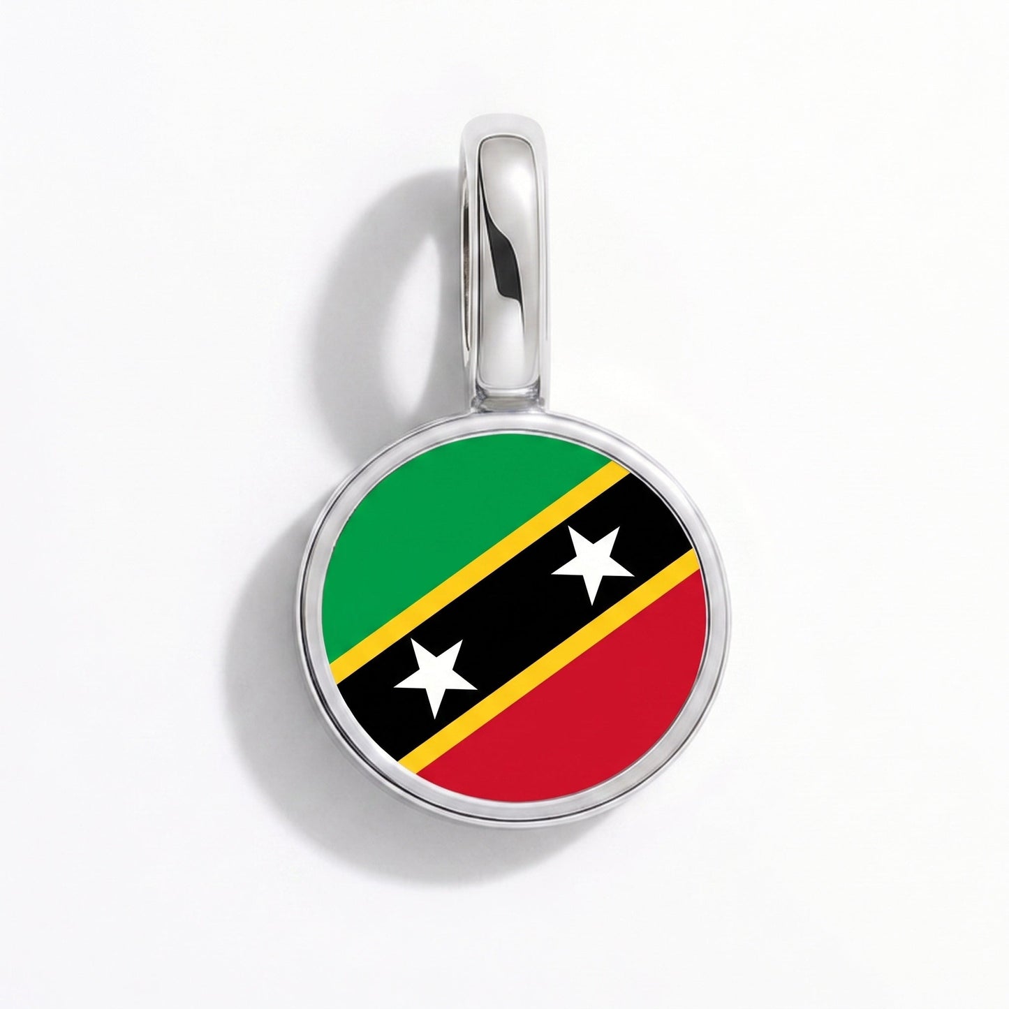 Flaggcharm Saint Kitts och Nevis – rektangulär silver