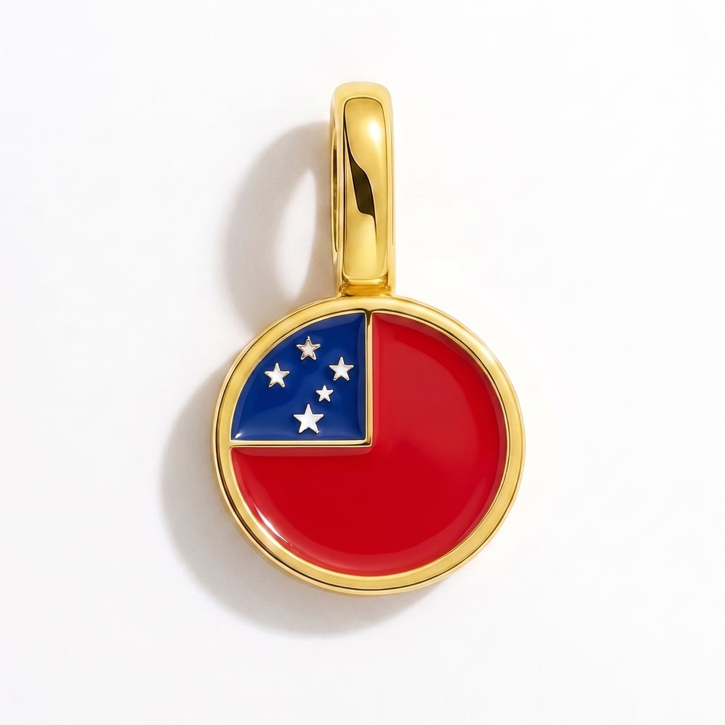 Flaggcharm Samoa – rund guld
