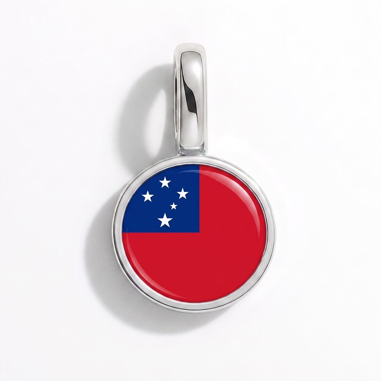 Flaggcharm Samoa – rund silver